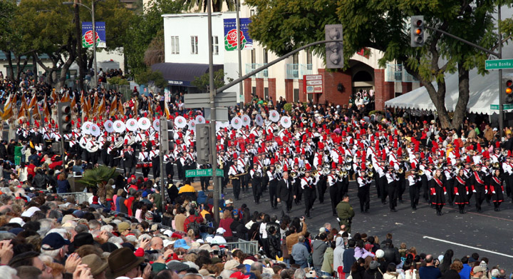 Marching Firebirds in the 2008 Rose Parade